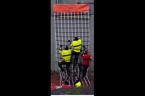 The Icelandic Coast Guard tested the Markus Man Overboard Scramble Net/Cradle in 2-4 m wave height